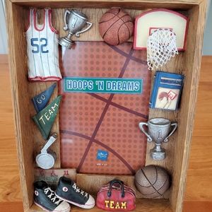4" x 6" 3d old fashion basketball sports picture frame